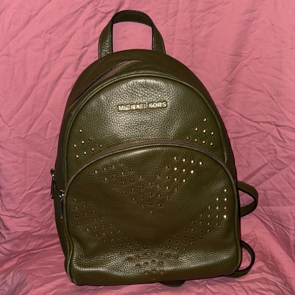 Michael Kors 🫒 Olive Green Backpack with Gold Accents